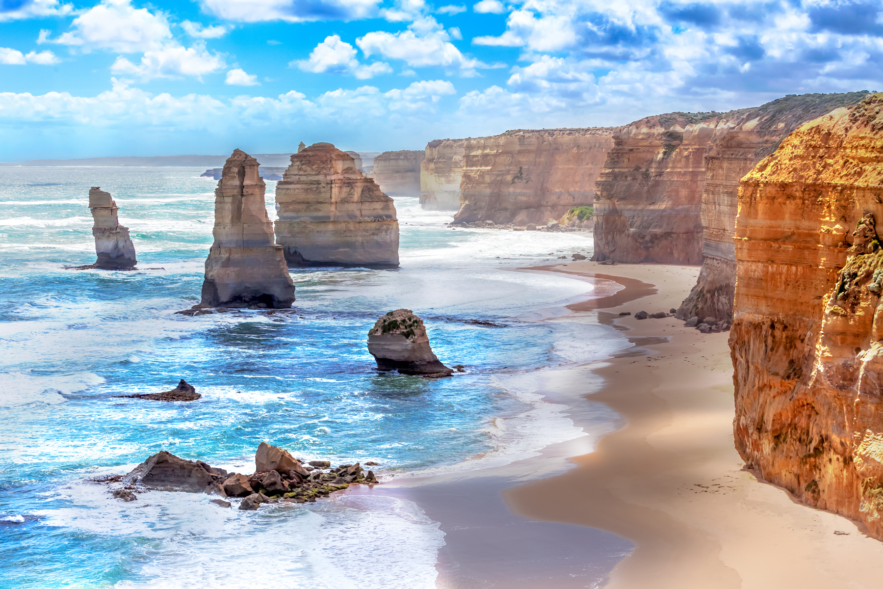 澳大利亚十二使徒岩图片迷人风景桌面壁纸-壁纸图片大全